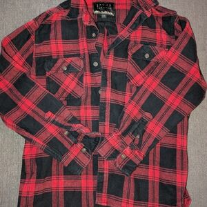 Jachs Red and Black Plaid Casual Button Down Shirt